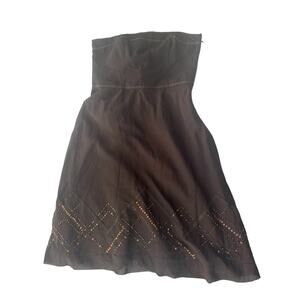 NWT Ann Taylor Loft 10 Strapless Dress Brown Sequins Beads Lined Fall $99 #5207